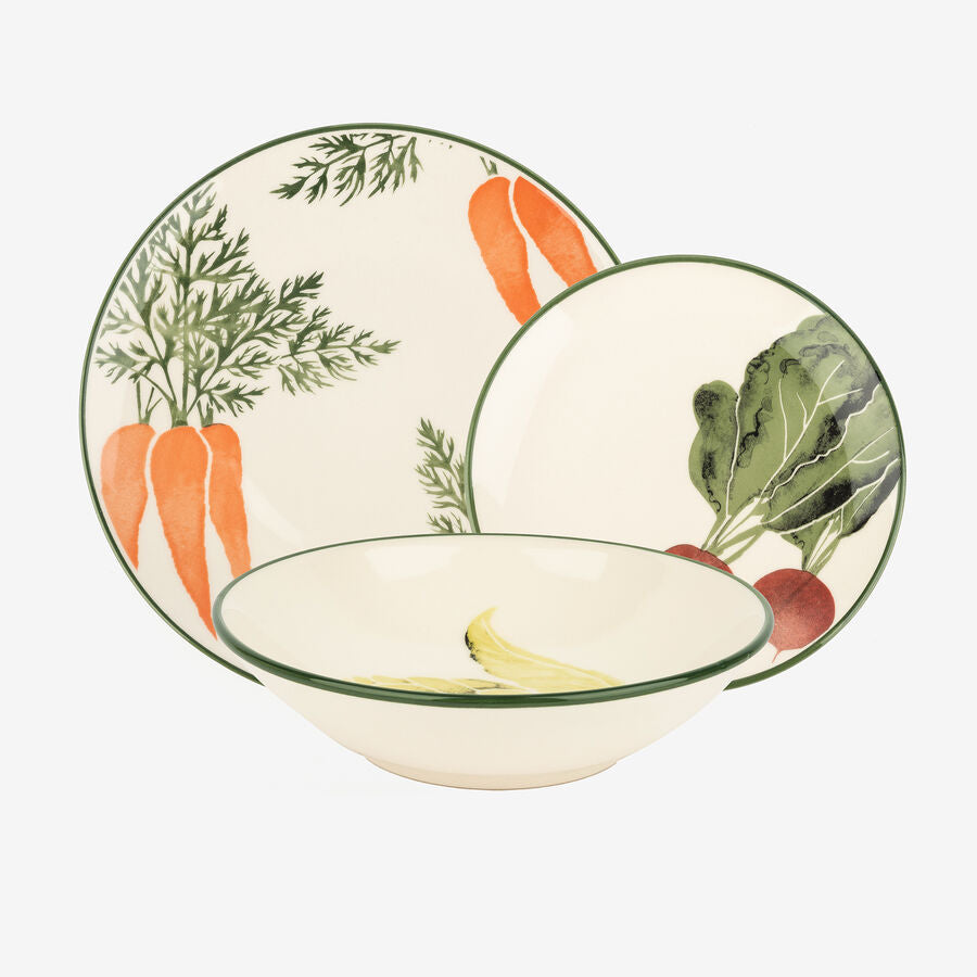 Dining set with a vegetable theme